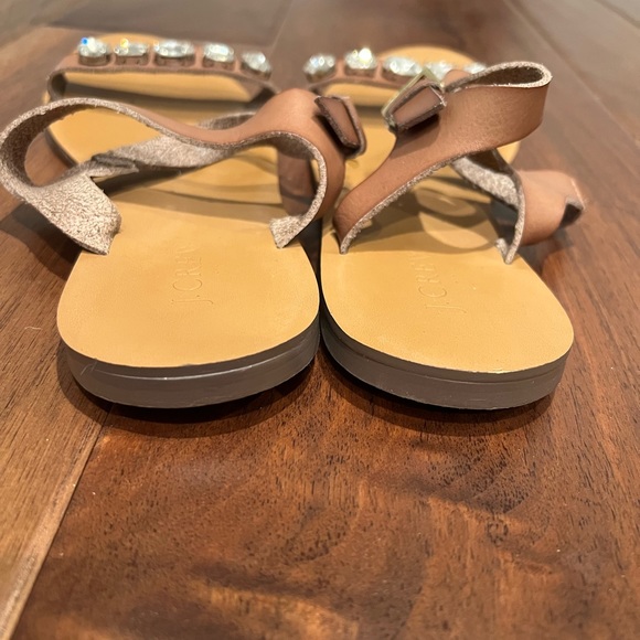 Jcrew tan jeweled sandals size 8.5 - euc - Picture 4 of 4